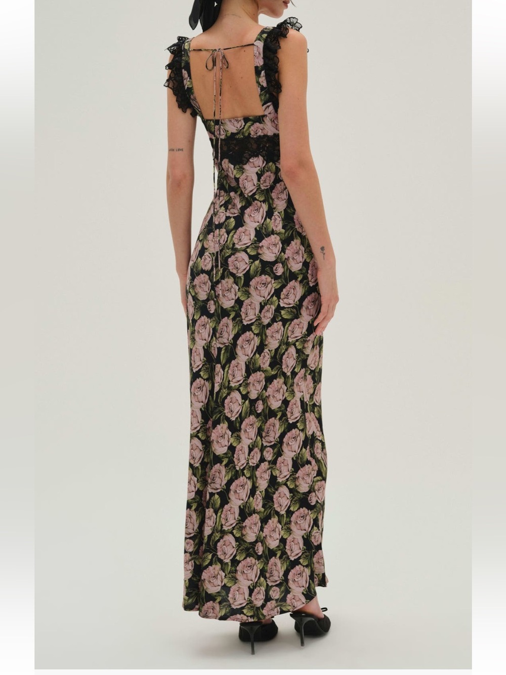 NWT For Love & Lemons Fallen Rose Print Maxi Dress SZ XL - Picture 8 of 9